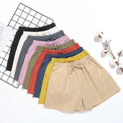 China New summer antibacterial loose canvas cotton and student canvas large size sports shorts casual women's wide-leg pants factory direct supply for sale