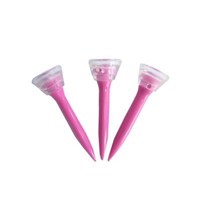 China For Golf Sport Hot Sale Zero Friction Crown Golf Pink Peg, Professional 29mm Mini Fork Plastic Golf Tee for sale