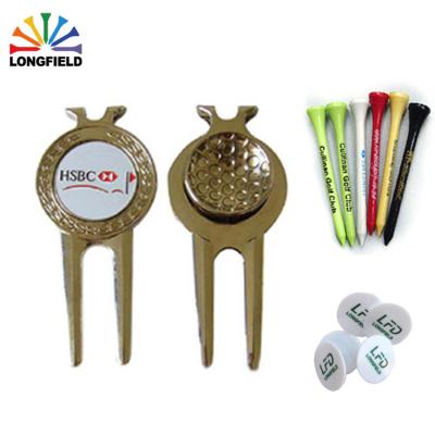 China Custom new golf event golf metal divot tool, wholesale equipment golf fork for sale