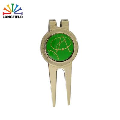 China Golf event metal golf throwing repair tool on sale, golf divot repair tool throwing fork with ball mark for sale