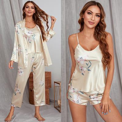 China Factory Pajama Set Comfortable QUICK DRY Luxury Printed 4 Piece Christmas Pajamas Wholesale for sale