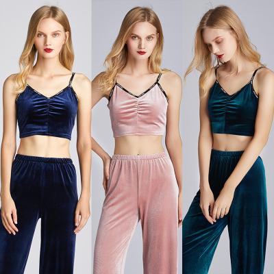 China Dropshipping QUICK DRY cropped cropped sleeveless crop tops custom made streetwear women velor camis tops women for sale