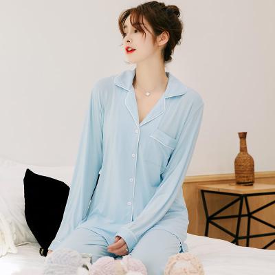 China QUICK DRY Can Be Customized Size Women High Quality Modal Long Sleeve Big Long Pants Solid Nightgown for sale