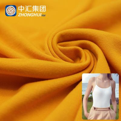 China Hot Sale Customized Organic Fabric 97%Polyester 3%Spandex 220Gsm Rib Plain Knitted Fabric for sale