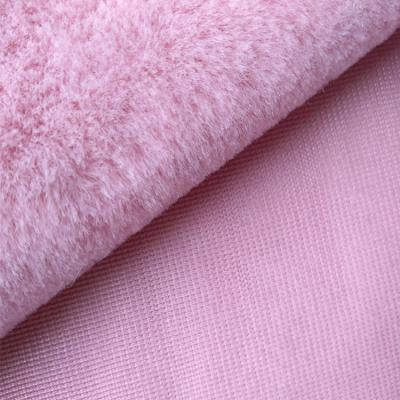 China Wholesale Long Pile Plush Plain Tear Resistant Faux Rabbit Fur Fabric For Garment for sale