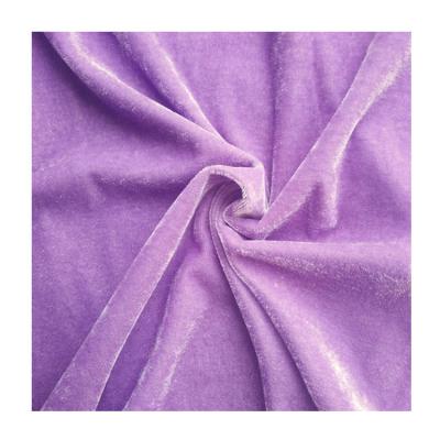 China Good Appearance Competitive HQ Polyester Warp Knitted Velvet Upholstery Solids Shiny Lavender Fabric for sale