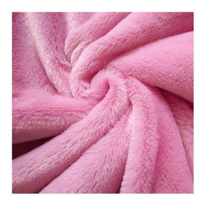 China Good Appearance Best Selling Velvet Safe Pink Plain Solid Dyed Plush Fabric For Kids Toy Use for sale