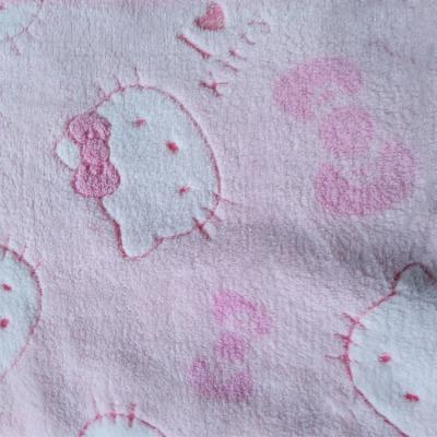 China Hello Kitty Pattern Anti-Static Style Printed Flannel Shearing Cute Fabric For Baby Bedding for sale