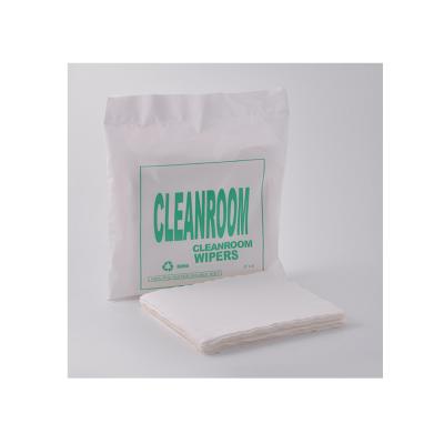 China Sustainable Disposable Premium Lint Free Sale Class 100 White Knit Microfiber Laser Sealed Cleanroom Wipers for sale