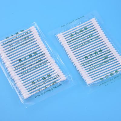 China Custom Size Disposable Cotton Swabs Cotton Buds Industrial Cleaning Disposable White Wooden Q-Tip for sale