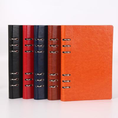 China Hot Amazon Selling PU Leather Loose-leaf Notebook Office Hardcover Book Notepad High Quality Notebook for sale