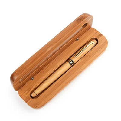 China Fountain Pen Set High Quality Custom Luxury Bamboo Fountain Pen Set Laser Engraved Fountain Pen Gfit Logo for sale