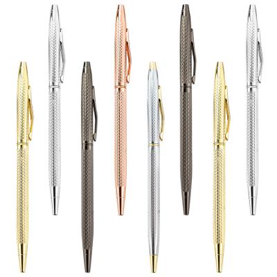 China High Quality Promotional Slim Model Logo Gold Metal Pen Engraved Custom Cheap Designs Hotel Supplier Slim Ball Pen for sale