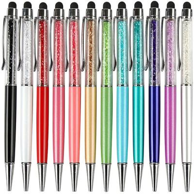 China Exist mold personalized 2 in 1 Crystal Stylus Pen ballpoint pens and with your custom logo for sale