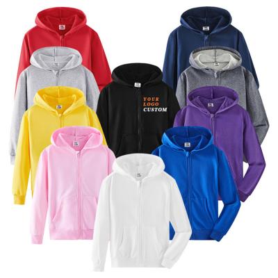 China Anti Shrinkage Kids Wear Plain Custom Wholesale Logo Printed Embroidered Classic Fit Boys Girls Zipper Hoodies Sweatshirts for sale