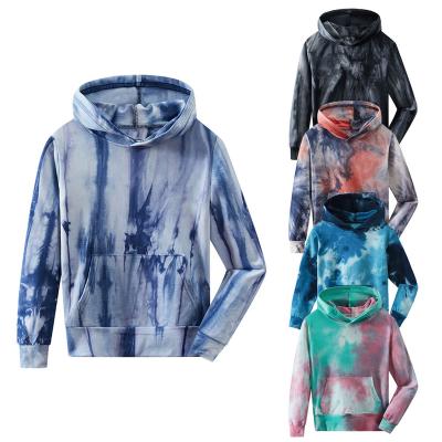 China Custom High Quality Anti-Shrink Cotton Pullovers Boys Street Fashion Link Dye Hoodies For Kids for sale