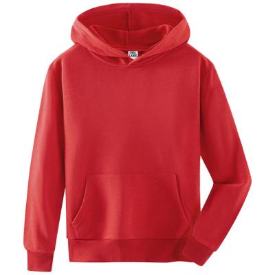 China Custom Logo Printed Embroidered Red Classic Anti Shrink Fitted Plain Girls Boys Sweatshirts Kids Hooded Hoodies for sale