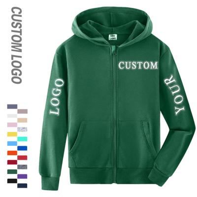 China Wholesale Custom Anti-Shrink Logo Printed Embroidered Classic Fit Boys Girls Simple Zip Up Hoodies Sweatshirts Kids Wear for sale