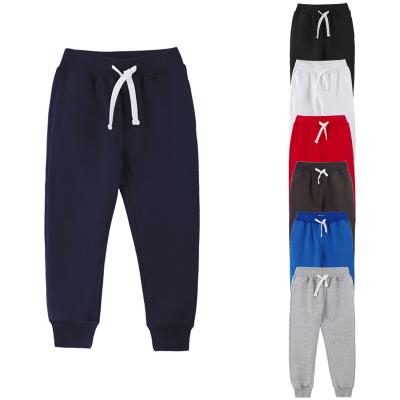 China Custom Cotton Fade Proof Kids Boys French Terry Jogger Pants Basic Color Casual Sport Sweatpants for sale