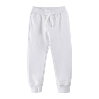 China Color Fade Proof Kids Soft White Traction-on Sport Wear Thick Track Pants Boys Basic Girls Toddler Casual Jogger Sweatpants for sale