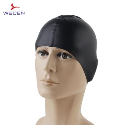 China Pure Color Swim Cap Custom Logo Silicone Swimming Cap High Quality Waterproof No Leaking Swim Cap For Adult for sale