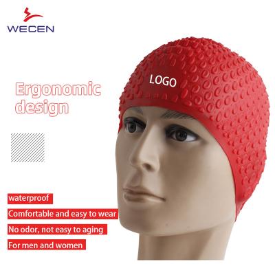 China Custom Logo High Elasticity Swimming Hat Water Proof Long Hair Drop Water Hair Swim Cap Durable Waterproof Eco-Friendly for sale