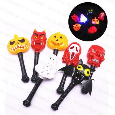 China Halloween Party Toy Halloween Pumpkin Ghost Witch Devil Stick LED Wand Glow Glowing Glow Sticks For Fun Party Supplies for sale