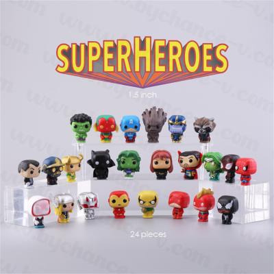 China Hot Popular Superheroes Filler Toys Egg Surprise Party Gift Toy Anime Figure Toy Miniature Playset For Cake Topper Venom Ironman-Spiderman for sale