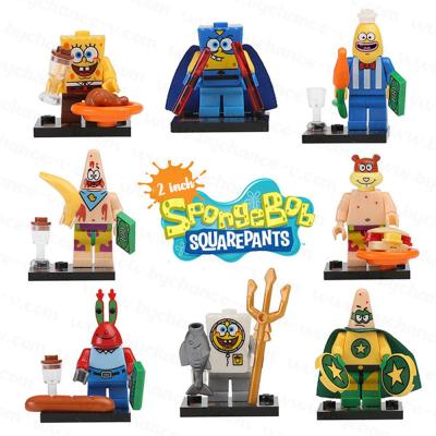 China Popular Party Favor Cheap Anime Cartoon Characters Sponge-Bob Place-Pants LE&GO Building Block Toys For Coolest Gift for sale