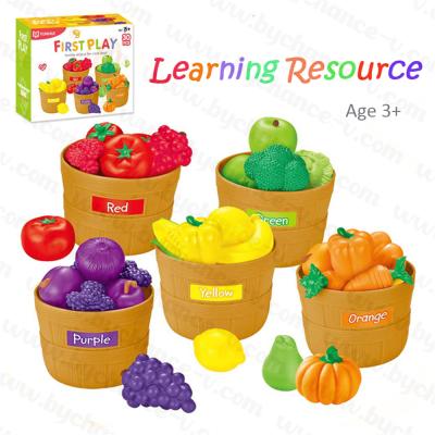 China Toy Learning Resources Farmer Preschool Toy Artificial Fruits And Vegetables Assorted Toy Play Set For Kids Gifts for sale