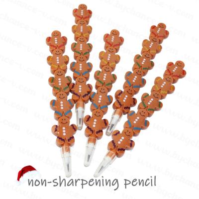 China Best Christmas Farming Gifts Themed Stationery Funny Gingerbread Man Unsharpening Pencil For Student Awards for sale