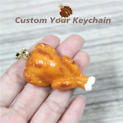 China Funny Gift Party and Funky Fake Turkey Artificial Chicken Fake Chicken Event Gift Food Key Chain for Christmas Decoration for sale