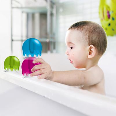 China 9pcs Colorful Water Toys Jellyfish Suction Bubble Balls Costume Kids Playing Colorful Bath Toy Set With Window Box for sale