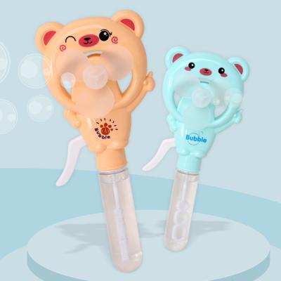 China Plastic Eco-friendly Material Bubble Toy Fan Cartoon 2 Styles Support Interesting Rabbit Model Bubbles Kids Toys With Fan Function for sale