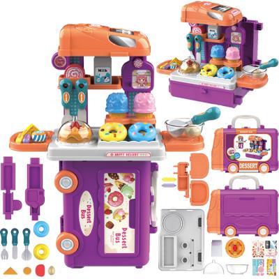 China 3in1 29pcs Non-Toxic Eco-friendly Ice Cream Dessert Shop Pretend Play Toys Fun Dessert Shop Toy with Rich Accessories for sale