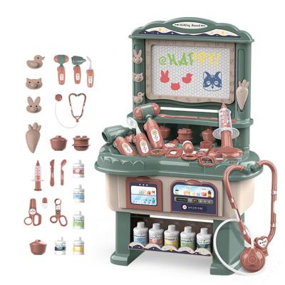 China Kids Doctor and Desk Multi Function Tool Table Toy Medical Kit Pretend Play Doctor Desk Fun Doctor Play Set Toy Baby with Music and Light for sale