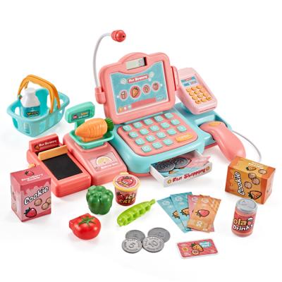 China With Music Sound Pretend Cashier Toy Kids Cash Register Machine Not 3*AA Battery Included Funny Cashier Toys For Children for sale