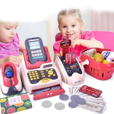 China Eco-friendly non-toxic luxury cash register combination set pretend play toy light and sound function multifunctional supermarket toys for kids for sale