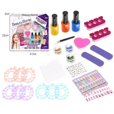 China Eco-Friendly Pretend Play Toy Beauty Set Accessories Multi Free Collocation Funny Kids Nail Polish Set For Kids for sale