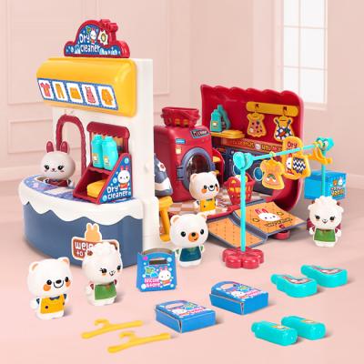 China With rich accessories laundry room dry cleaning scene set children pretend play toys include 50pcs accessories interesting toys for girls pretend play for sale