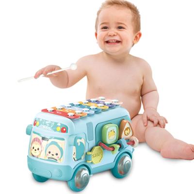 China Educational Multi Function Music Set Baby Puzzle Hit Multi Function Educational Piano Bus Toy Musical Instrument Musical Instrument Baby Educational Multi Set as Gift for sale