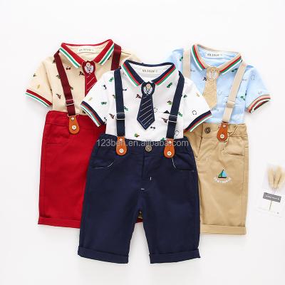 China Kids Clothes Baby Boy Summer Casual Dress Sets Little Boy Polo T-shirt Denim Shorts Casual Suit for sale