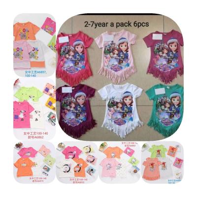 China 2023 Toddler Kids T-shirt Wholesale Custom 100% Breathable Cotton Breathable Printed Girls Toddler Kids T-shirt for sale