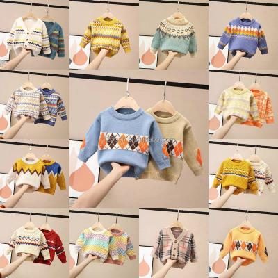 China Anti-pilling 2023 Children's Clothing Knitted Pattern Sweater O-neck Baby Girls Lovely Sweater Wholesale For Children for sale