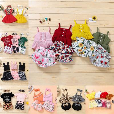 China 2023 summer new girl's shorts children's clothing washable two-piece baby girl clothes children's clothing children's suit for girls for sale