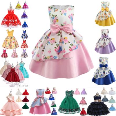 China 2023 Anti-Wrinkle Kids Dresses Summer Girls Dress Sleeveless Floral Tulle Dress With Tow Tail Girls Dresses for sale