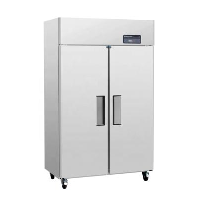 China Stainless Steel Commercial Kitchen Equipment Single-temperature Large Hotel Refrigerator Freezer Upright Two-Door Refrigerator for sale