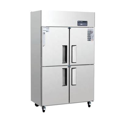 China Hotel Commercial Kitchen Equipment Single-temperature Hotel Stainless Steel Two 4 Door Beer Fridge Upright Chiller Refrigerator Freezer for sale