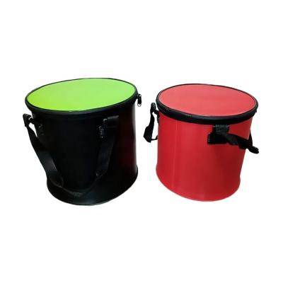 China Fish holder New design factory offer folding round EVA Fishing Bucket live fish box for sale