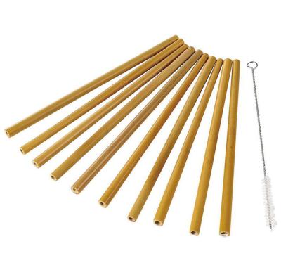 China Logo Customized Reusable Organic Natural Viable Straw With Eco Drinkable Bamboo Straw Cleaner Bamboo for sale